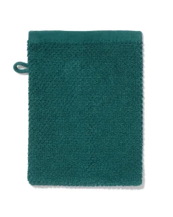 tweedekans washand 16x21cm recycled katoen donkergroen