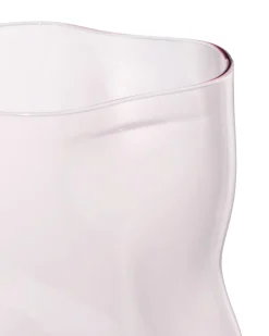 vaas ⌀10x26cm glas organisch roze